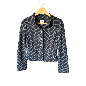 ECI New York Geometric Print Button Front Blazer Jacket Women Size 4